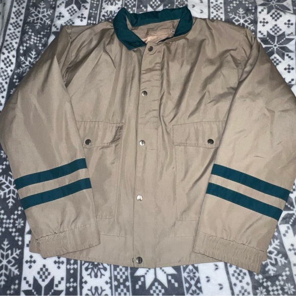 Vintage men’s London Fog jacket size 42 Reg (large) tan/green - Picture 1 of 13